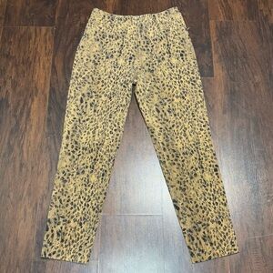 Dana Buchman Animal Print Trousers in Tan & Black mid Rise Stretch Vintage Y2K 6